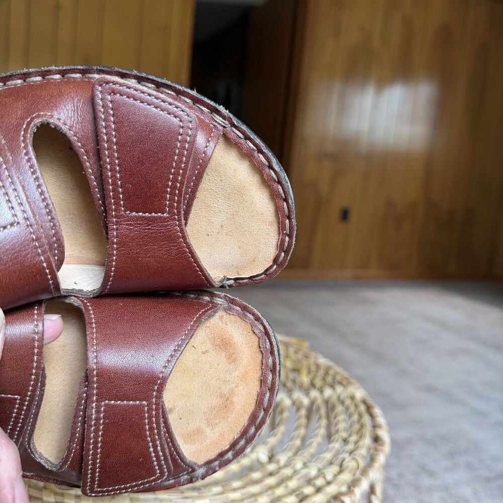 $245 Finn Comfort Brown Leather Jamaica Slip On Sandals Flats Germany Sz 36 US 6 - Picture 8 of 14
